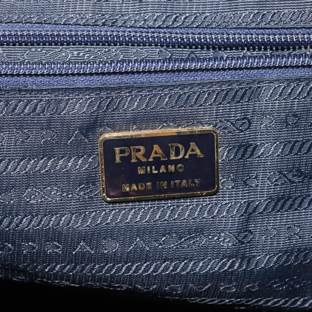 Prada Buckle Backpack Quilted Tessuto Navy Nylon Backpack Bag
