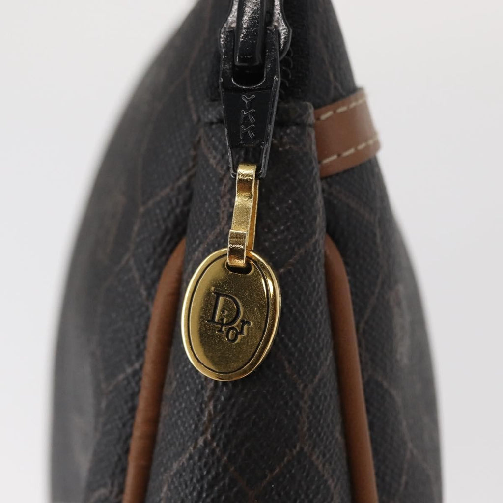 Christian Dior Vintage Honeycomb Zip Pouch Coated Canvas Black Pvc Clutche & Pouche Bag (Pre-Owned)