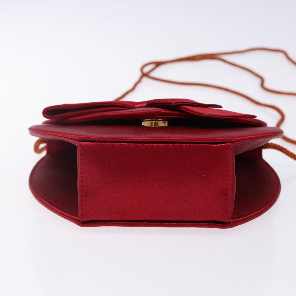 Saint Laurent Vintage Flap Crossbody Bag Silk Red Satin Clutche & Pouche Bag (Pre-Owned)