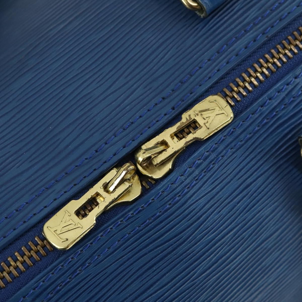 Louis Vuitton Keepall Bag Epi Leather Blue Leather Travel Bag