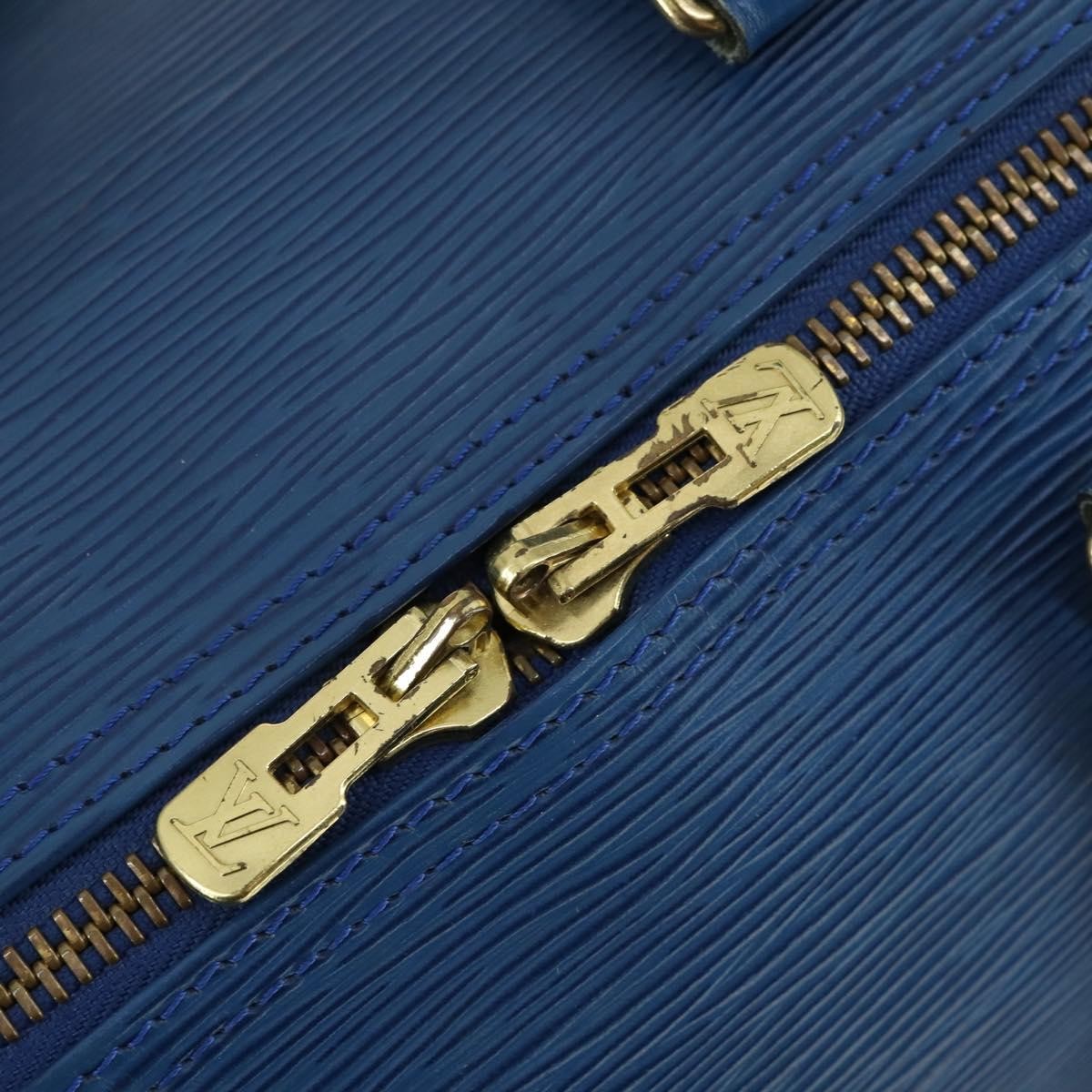 Louis Vuitton Keepall Bag Epi Leather Blue Leather Travel Bag