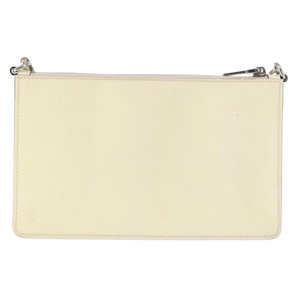 Prada Chain Crossbody Bag Vernice Saffiano Leather White Leather Shoulder Bag Bag