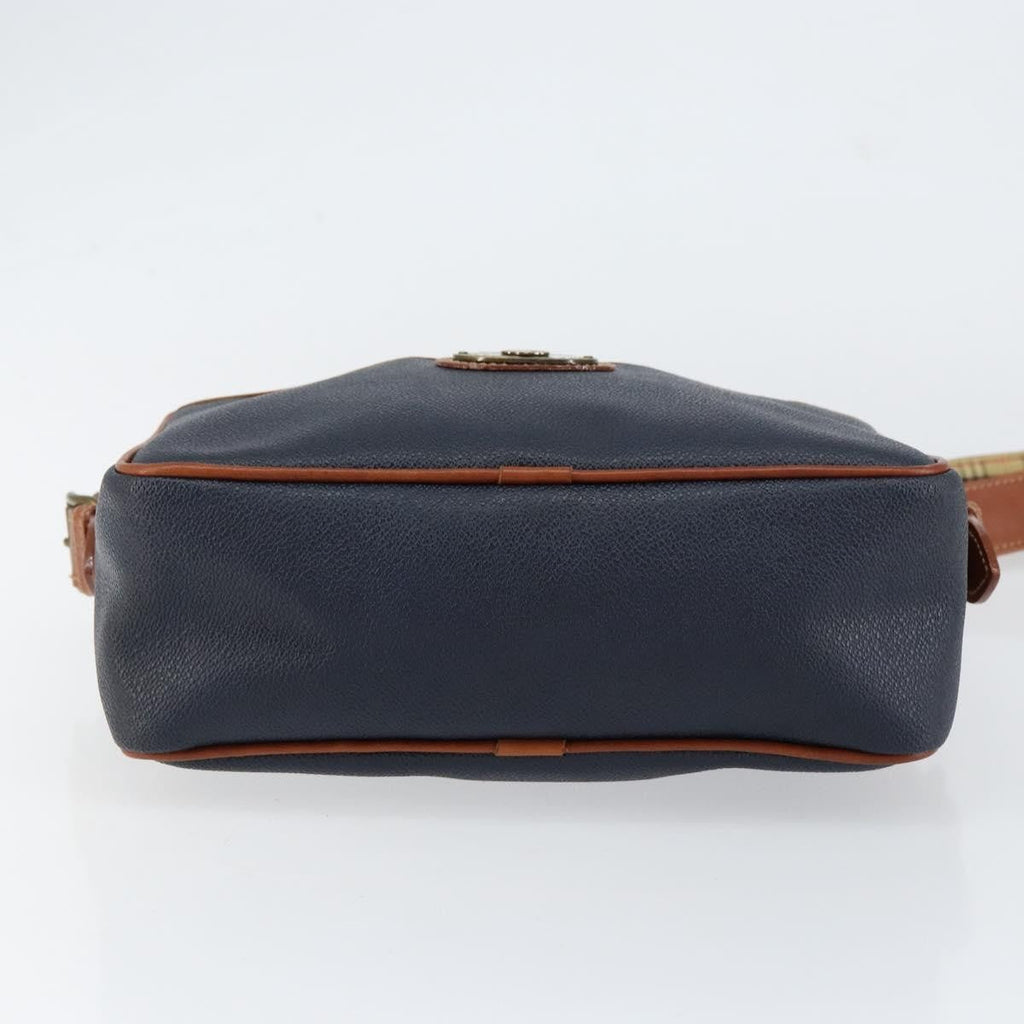 Burberry Vintage Shoulder Bag Leather Navy Leather Shoulder Bag