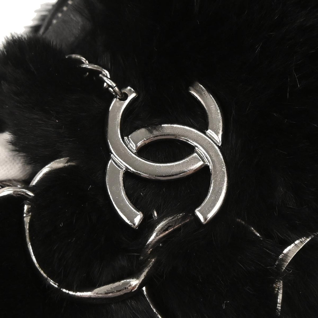 Chanel Chain Hobo Lapin Fur Black Fur Handbag