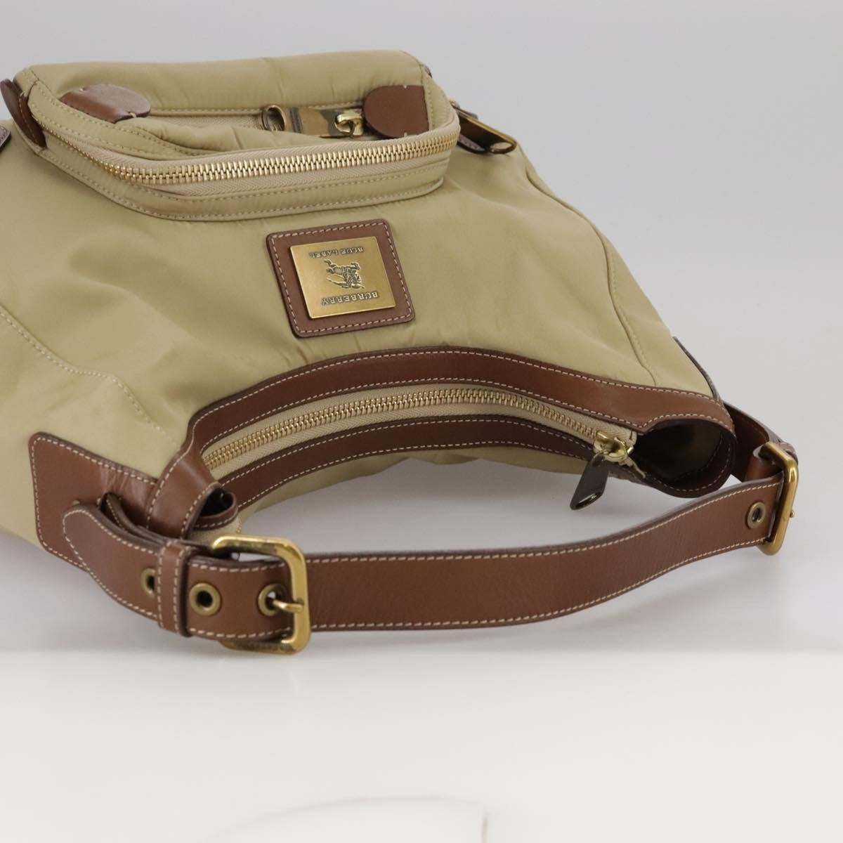 Burberry Blue Label Shoulder Bag Nylon Beige Nylon Shoulder Bag