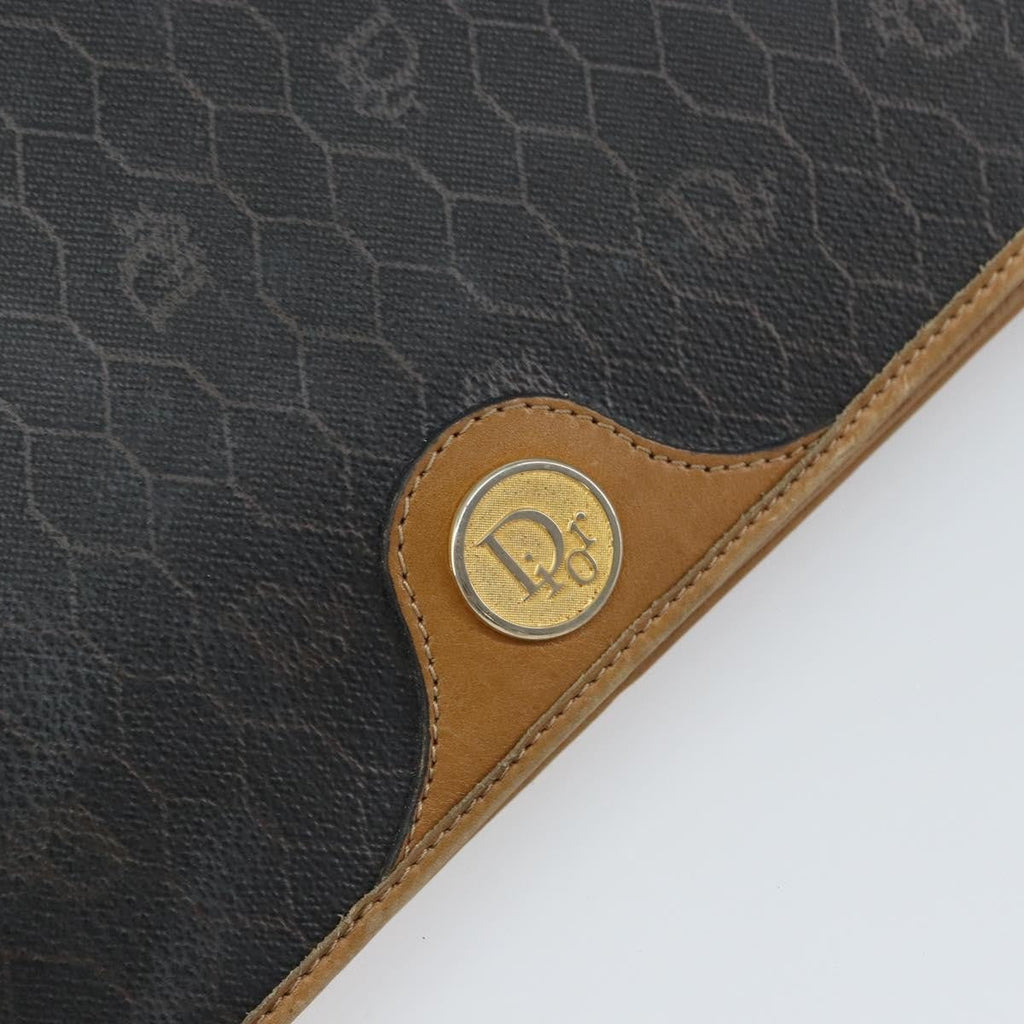 Christian Dior Vintage Honeycomb Clutch Canvas Black Canvas Clutche & Pouche Bag (Pre-Owned)
