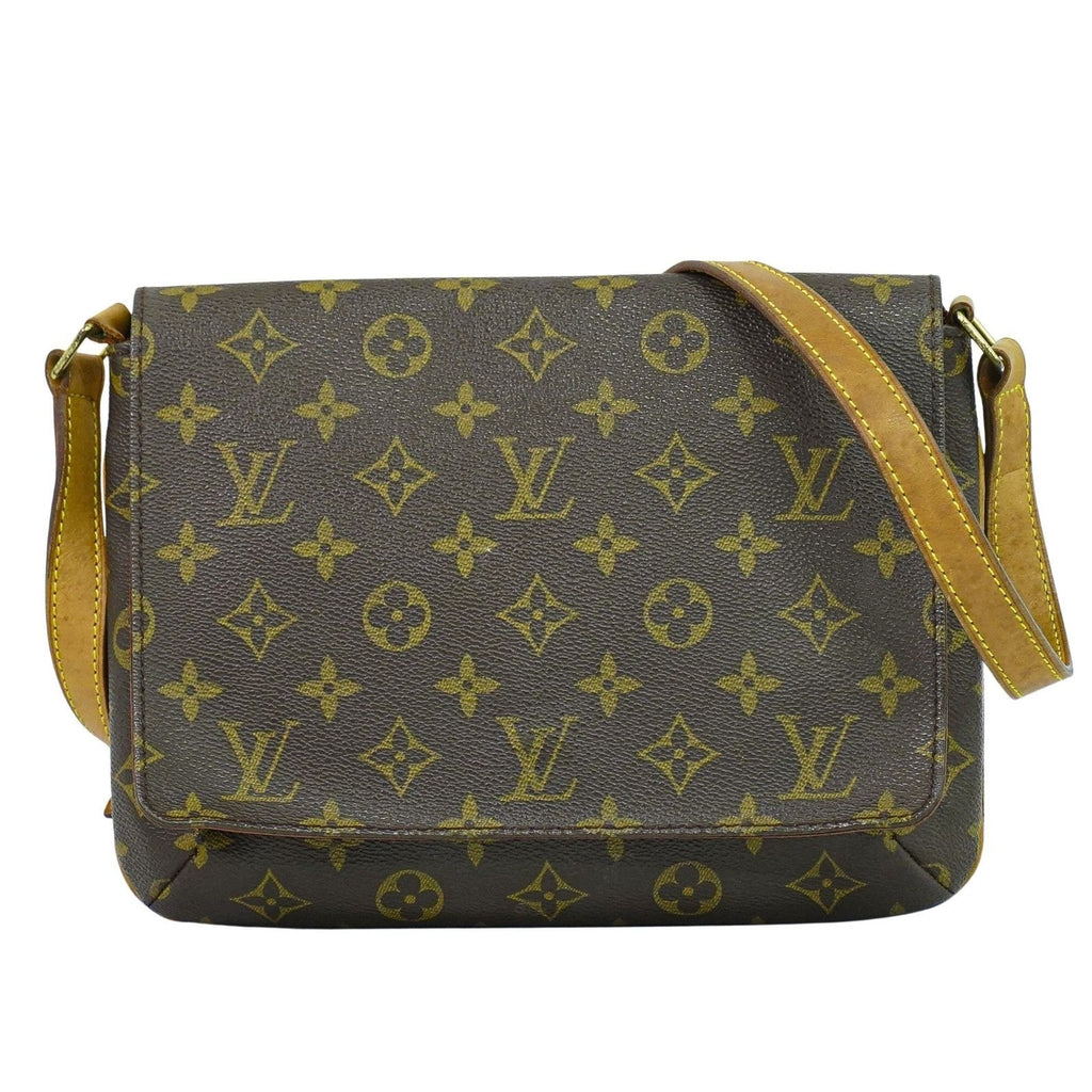 Louis Vuitton Musette Tango Handbag Monogram Canvas Brown Canvas Shoulder Bag