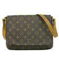Louis Vuitton Musette Tango Handbag Monogram Canvas Brown Canvas Shoulder Bag