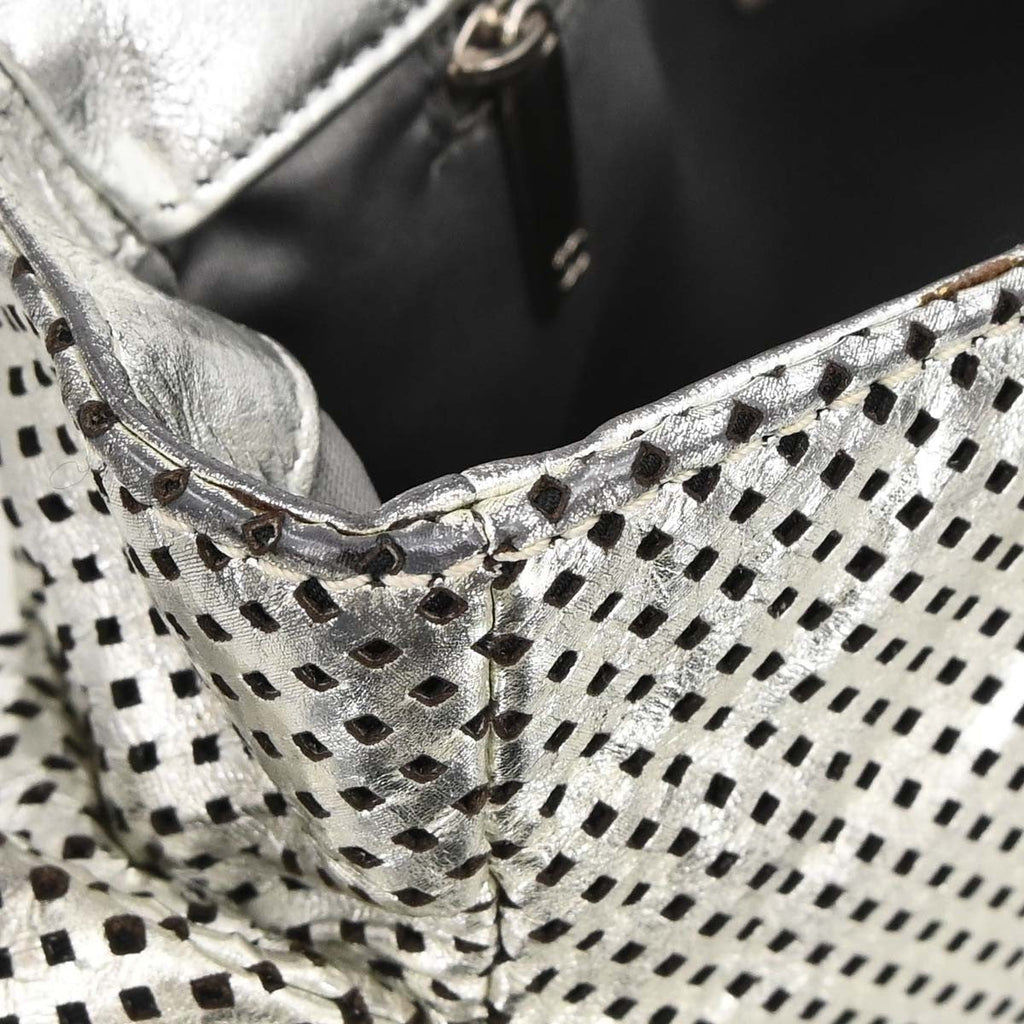 Chanel Chain Flap Bag Quilted Leather Silver Leather Shoulder Bag Bag