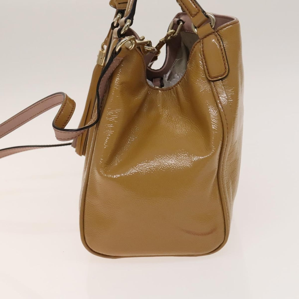 Gucci Soho Convertible Shoulder Bag Patent Beige Patent_Leather Shoulder Bag Bag (Pre-Owned)
