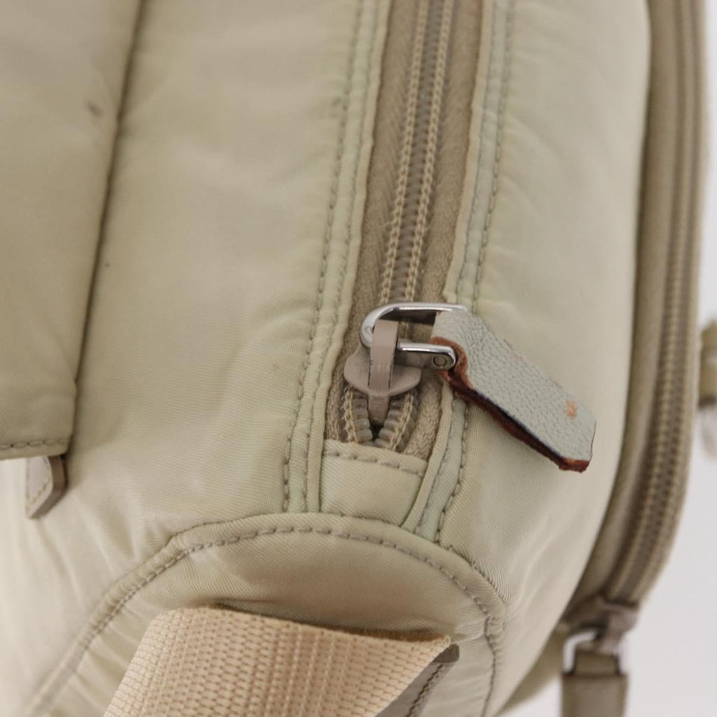 Prada Buckle Messenger Bag Tessuto Beige Nylon Shoulder Bag Bag