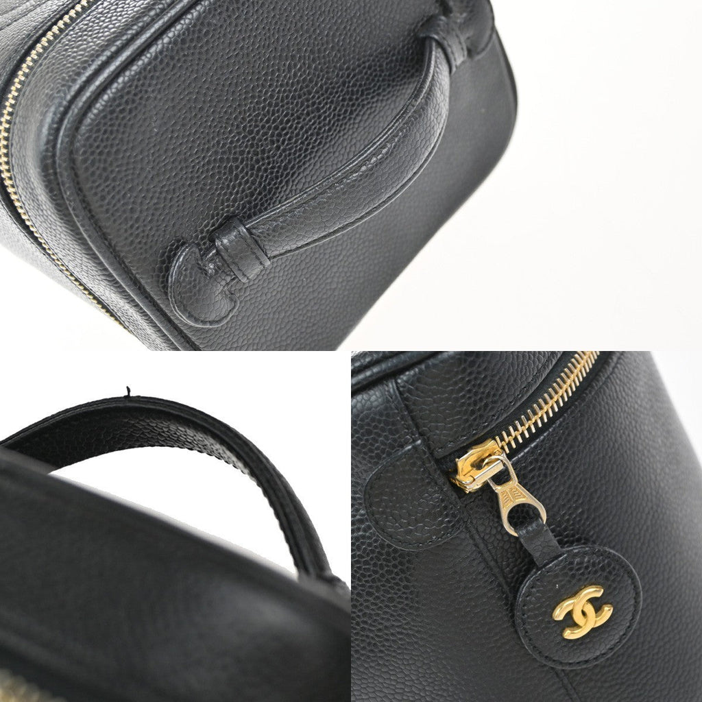 Chanel Vintage Timeless Cosmetic Case Caviar Black Leather Clutche & Pouche Bag