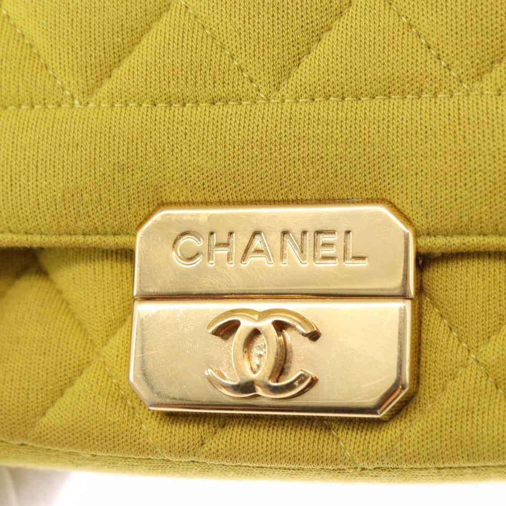 Chanel Chic With Me Flap Bag Quilted Jersey Yellow Cotton Shoulder Bag Bag
