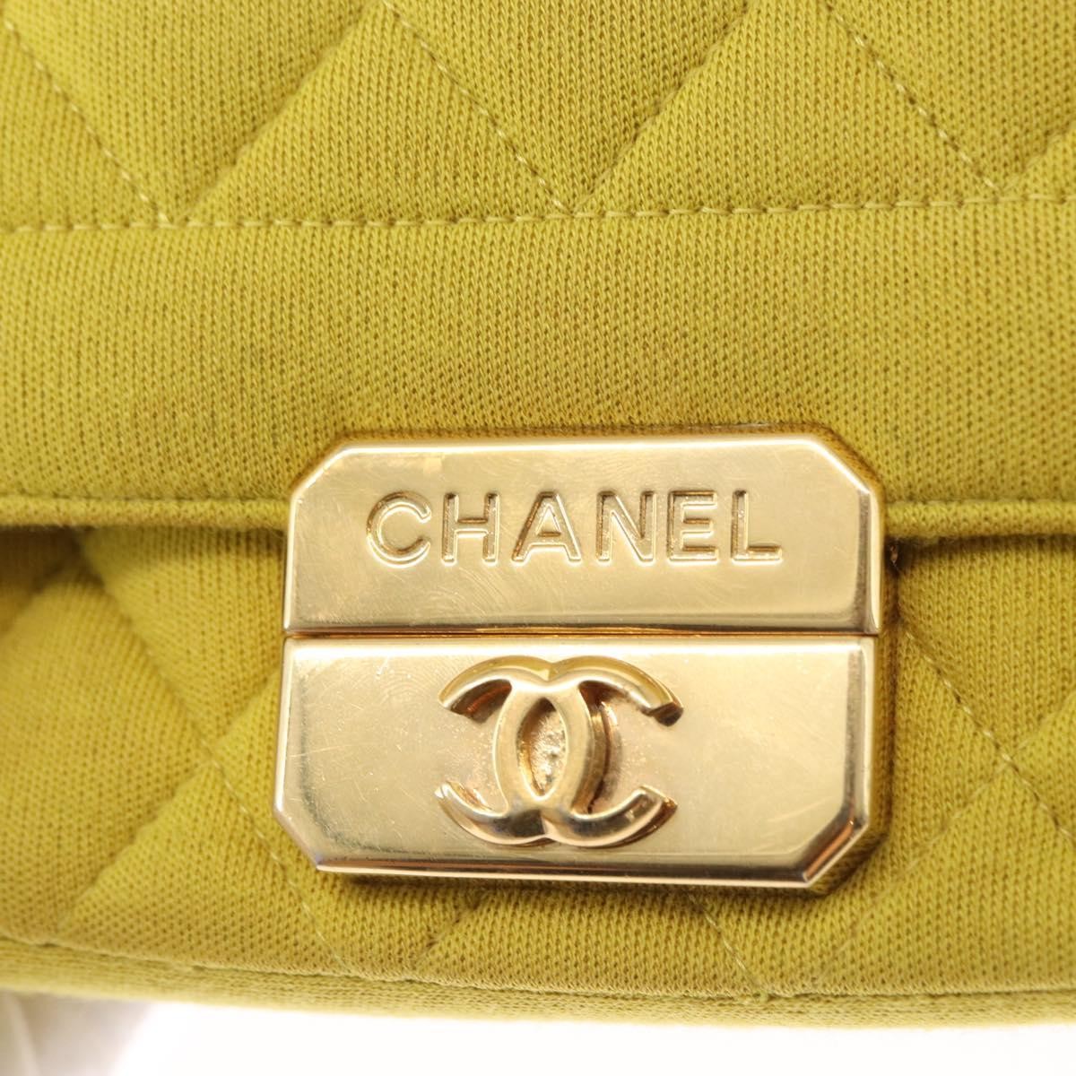 Chanel Chic With Me Flap Bag Quilted Jersey Yellow Cotton Shoulder Bag Bag