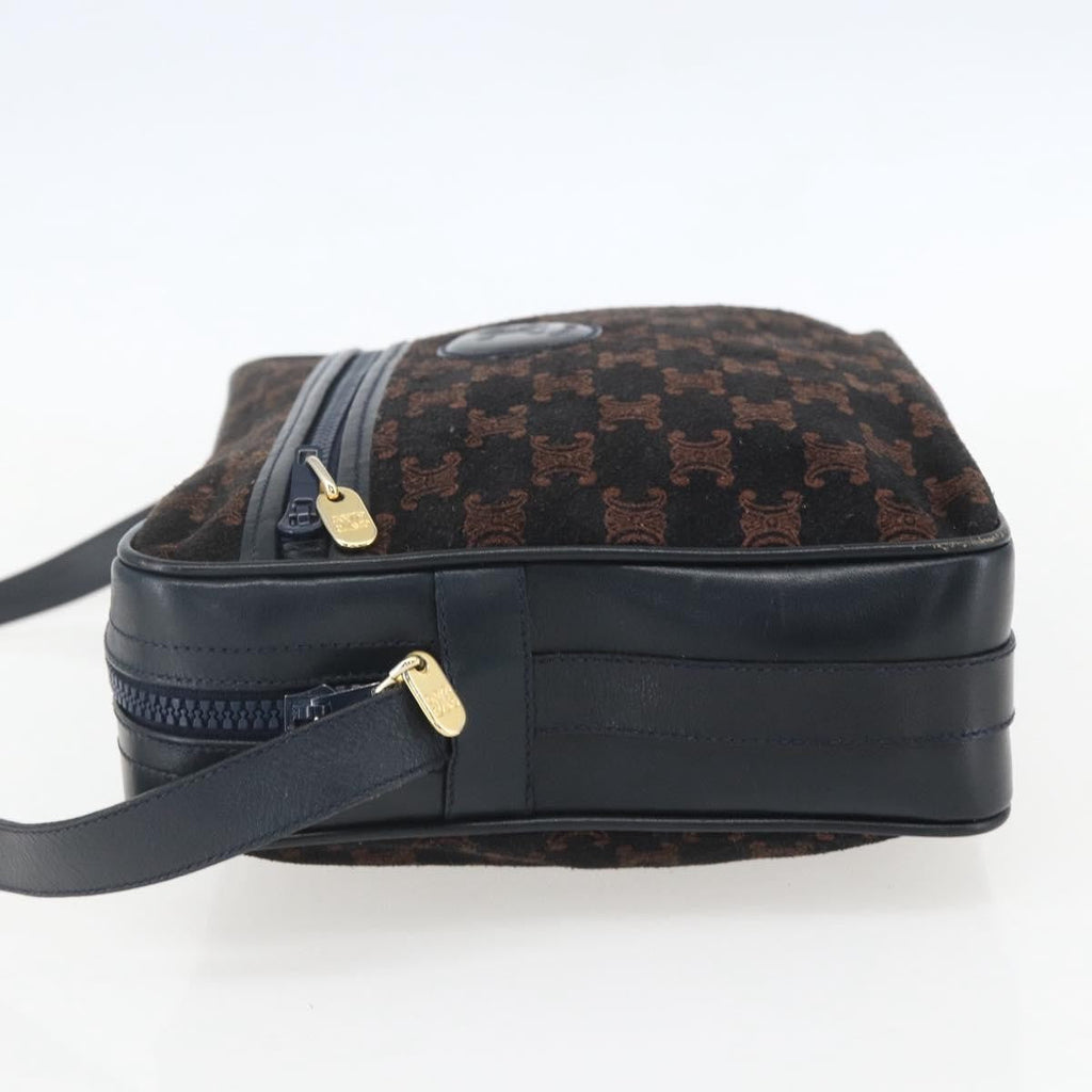 Celine C Macadam Shoulder Bag Suede Navy Suede Shoulder Bag Bag