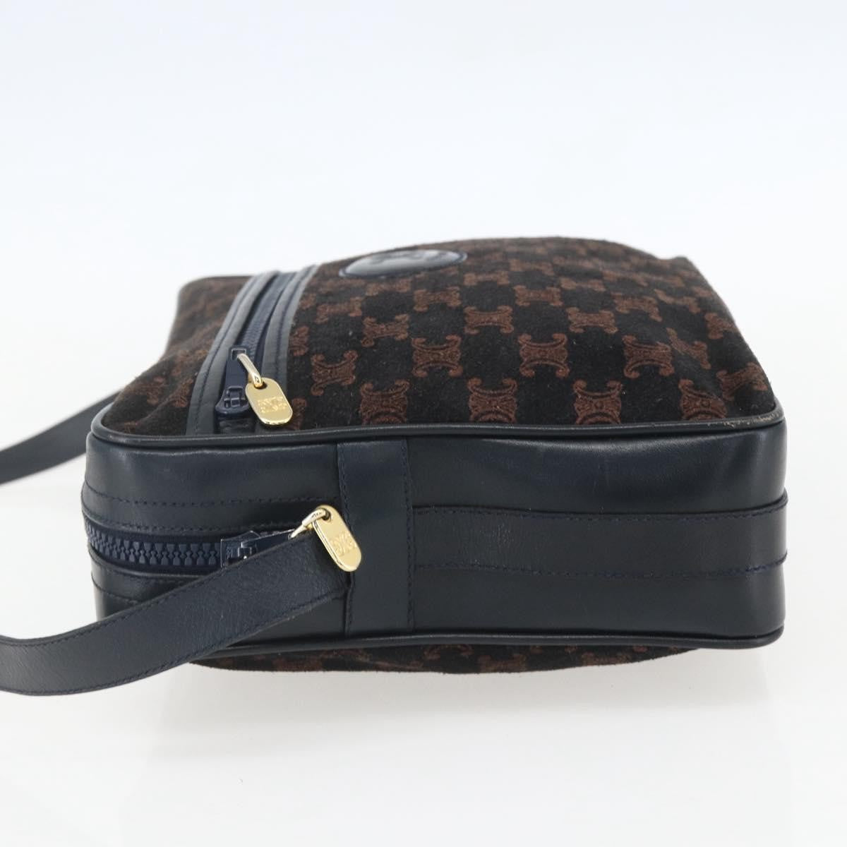 Celine C Macadam Shoulder Bag Suede Navy Suede Shoulder Bag Bag