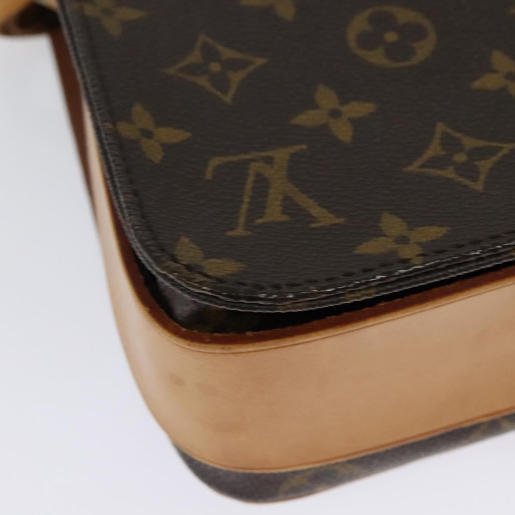 Louis Vuitton Cartouchiere Handbag Monogram Canvas Brown Canvas Shoulder Bag