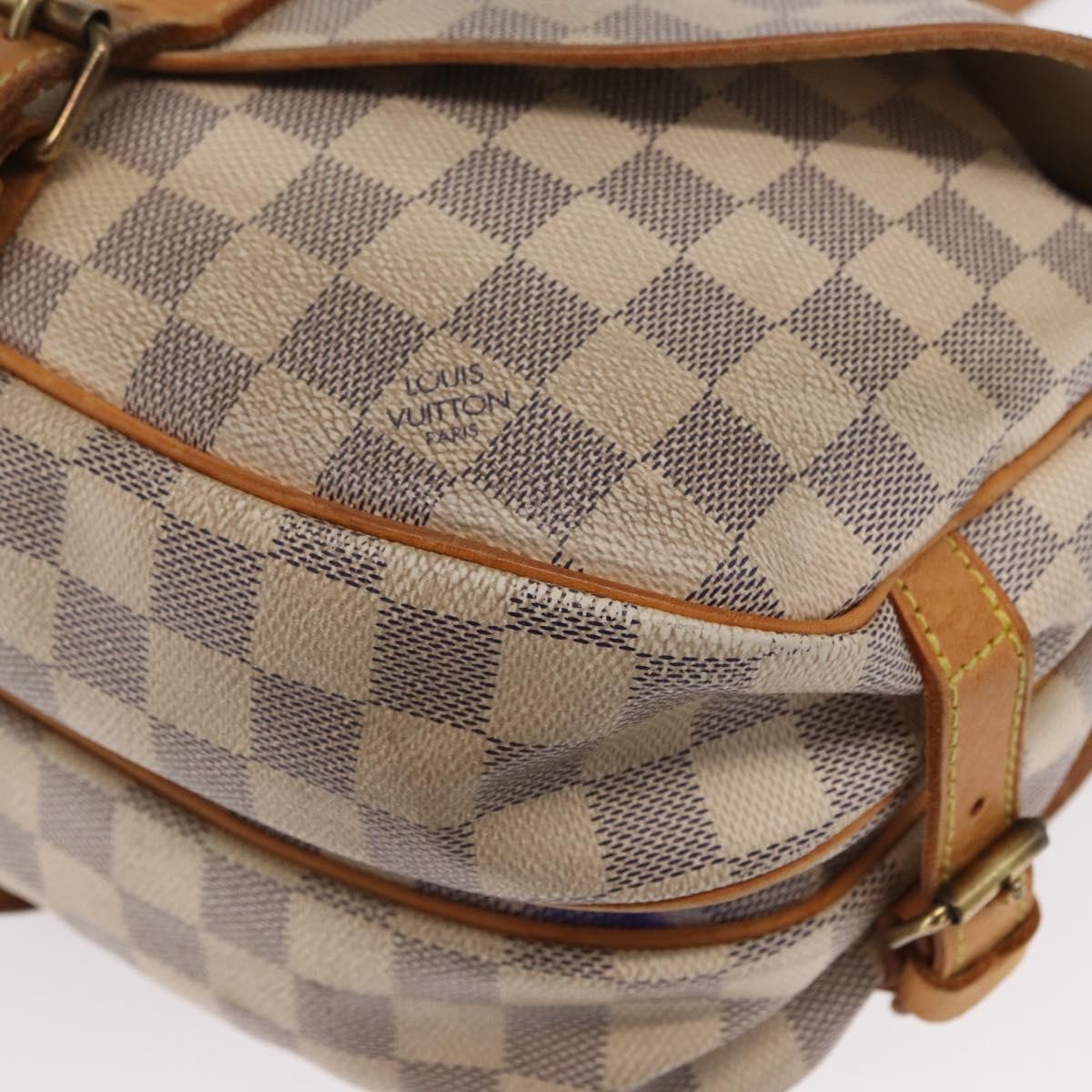 Louis Vuitton Saumur Handbag Damier Beige Canvas Shoulder Bag