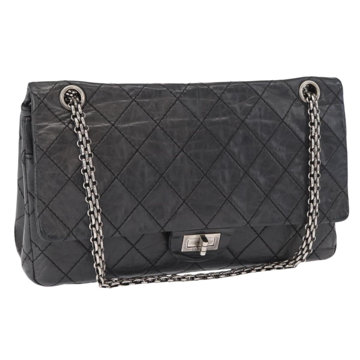 Chanel Reissue 2.55 Flap Bag Quilted Aged Calfskin Black Leather Shoulder Bag Bag