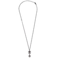 Chanel Vintage Cc Pendant Necklace Metal Black Metal Necklace Jewelry
