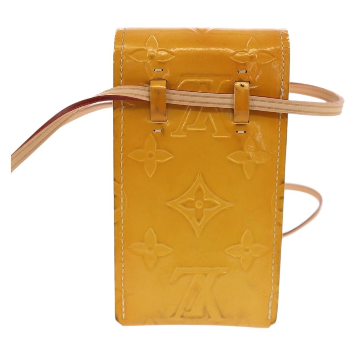 Louis Vuitton Walker Cigarette Case Holder Monogram Vernis Yellow Patent_Leather Clutche & Pouche Bag