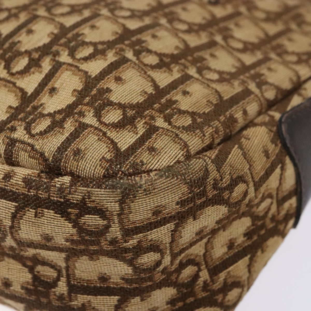 Christian Dior Vintage Trotter Shoulder Bag Canvas Brown Canvas Bag (Pre-Owned)