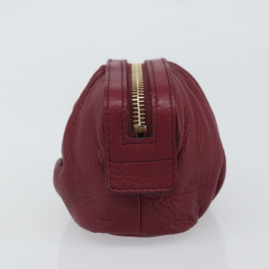Gucci Bamboo Pouch Leather Purple Leather Clutche & Pouche Bag (Pre-Owned)