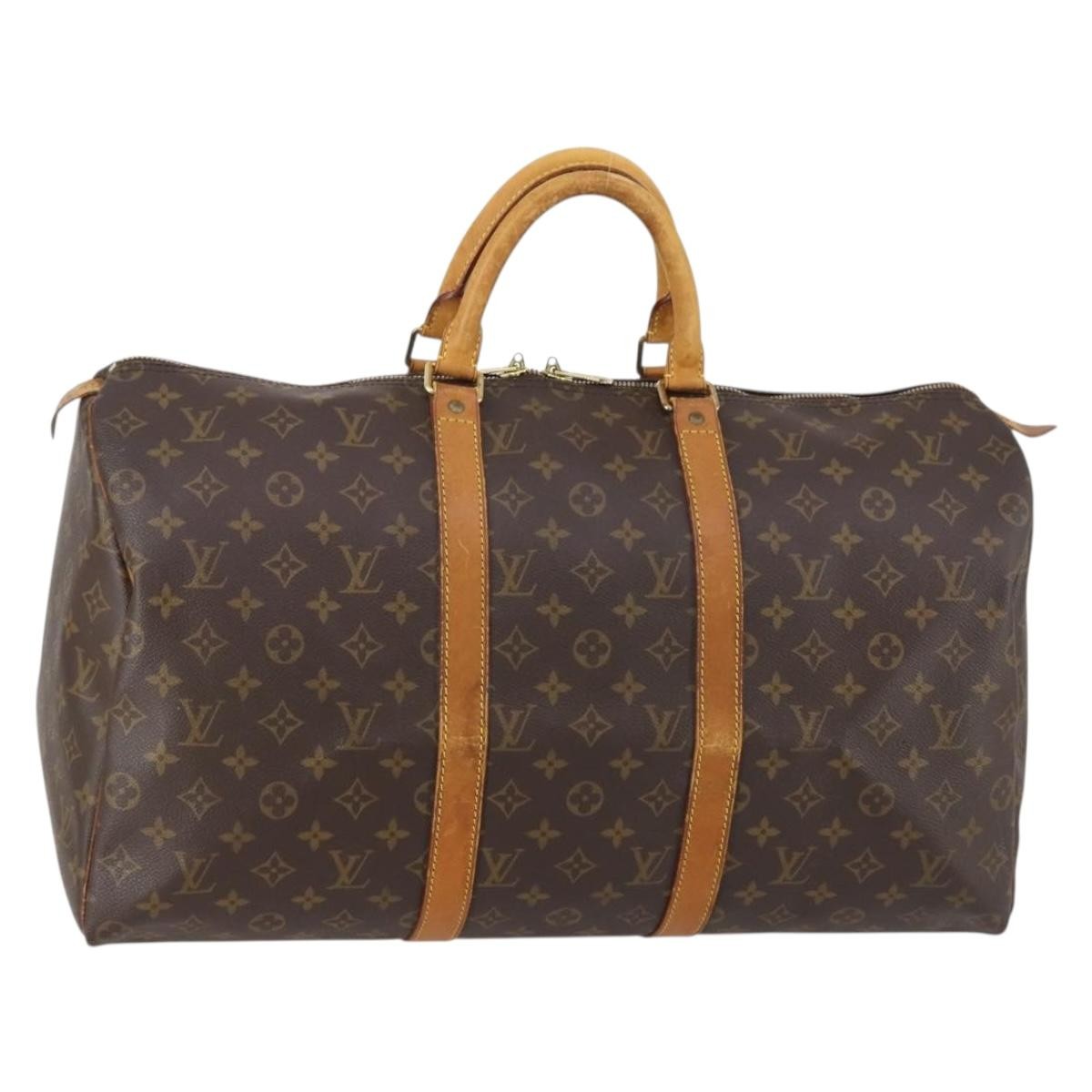 Louis Vuitton Keepall Bag Monogram Canvas Brown Canvas Travel Bag