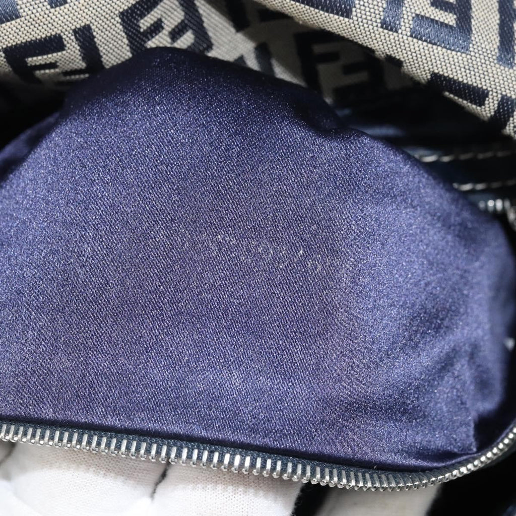 Fendi Mamma Baguette Zucchino Canvas Navy Canvas Shoulder Bag Bag
