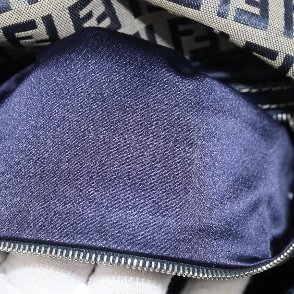 Fendi Mamma Baguette Zucchino Canvas Navy Canvas Shoulder Bag Bag
