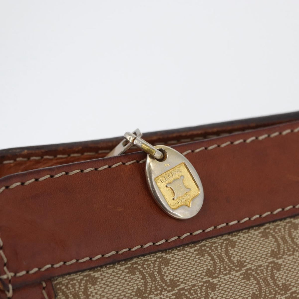 Celine Macadam Pochette Canvas And Leather Beige Canvas Clutche & Pouche Bag