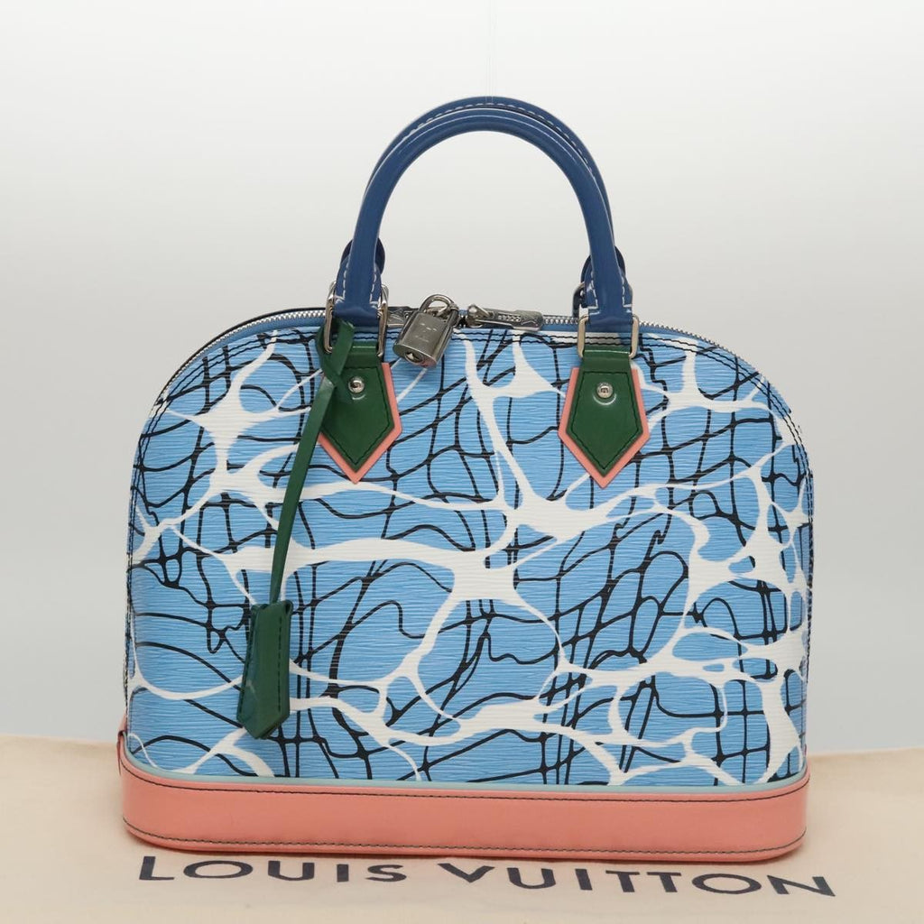 Louis Vuitton Alma Handbag Limited Edition Print Epi Leather Blue Leather Handbag