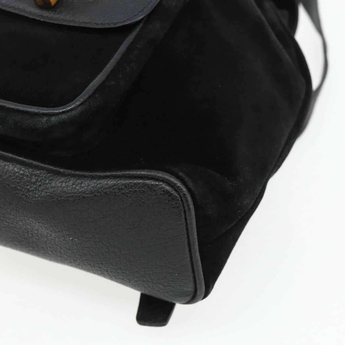 Gucci Gucci Bamboo Backpack Daim Black Suede Backpack Bag (Pre-Owned)