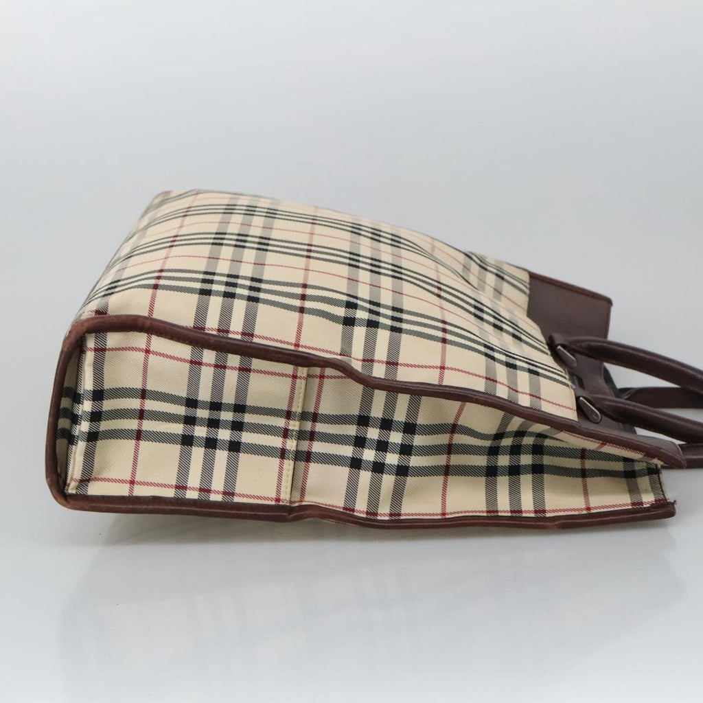 Burberry Nova Check Tote Canvas And Leather Beige Canvas Tote Bag