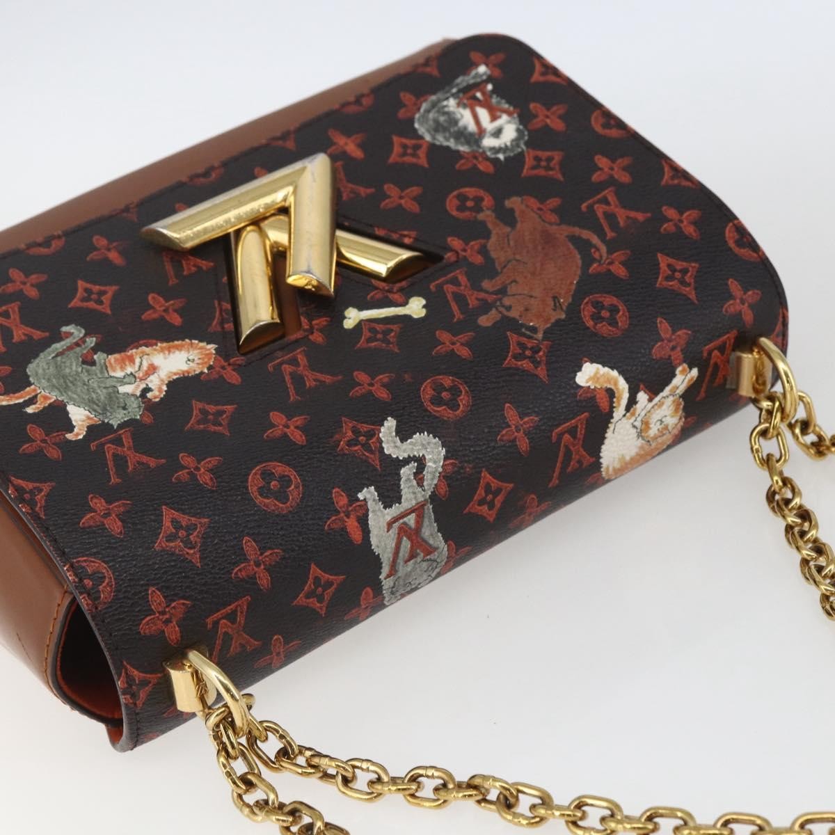 Louis Vuitton Twist Handbag Limited Edition Grace Coddington Catogram Canvas Brown Canvas Shoulder Bag