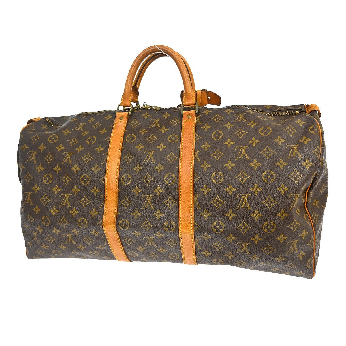Louis Vuitton Keepall Bag Monogram Canvas Brown Canvas Travel Bag