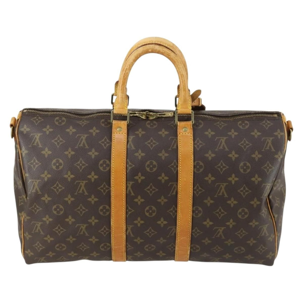 Louis Vuitton Keepall Bandouliere Bag Monogram Canvas Brown Canvas Travel Bag