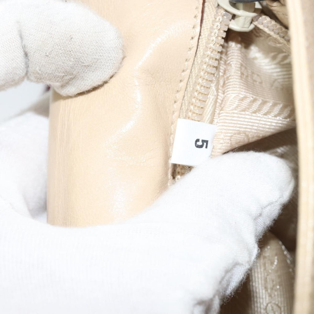 Prada Flap Shoulder Bag Leather Beige Leather Shoulder Bag Bag