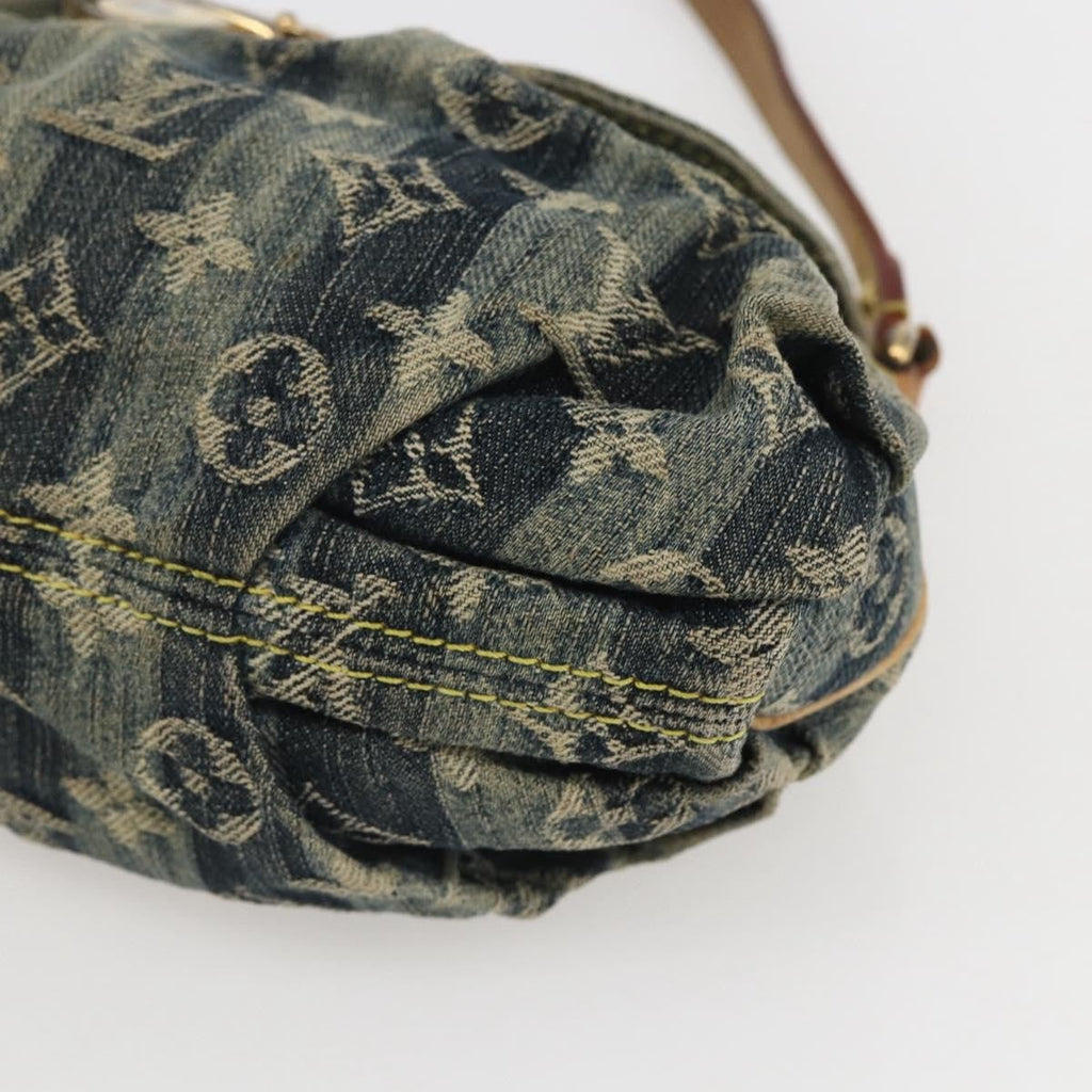 Louis Vuitton Pleaty Raye Handbag Striped Monogram Denim Blue Denim_Jeans Shoulder Bag