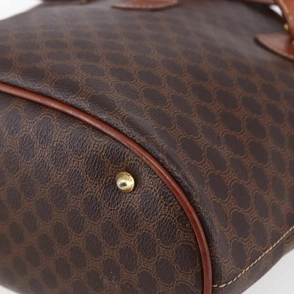 Celine Vintage Macadam Tote Bag Canvas Brown Canvas Tote Bag Bag