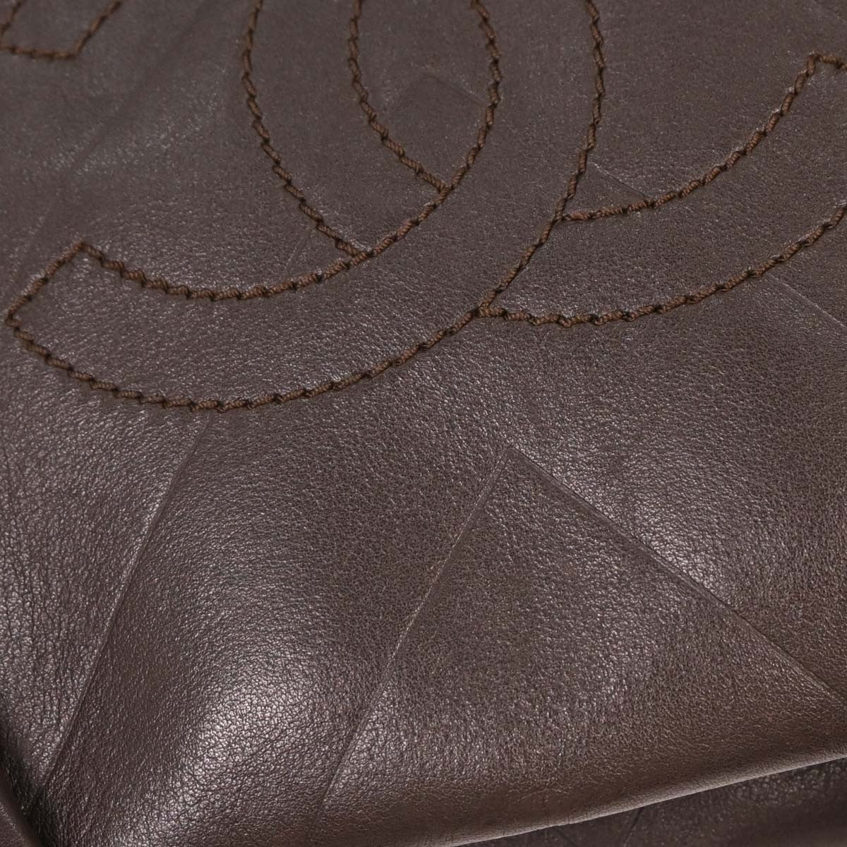 Chanel All Day Long Tote Chevron Leather Brown Leather Tote Bag Bag