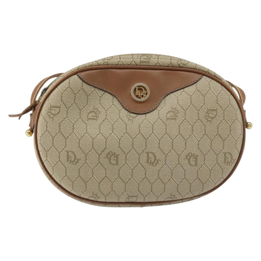 Christian Dior Vintage Honeycomb Shoulder Bag Canvas Beige Canvas Shoulder Bag Bag (Pre-Owned)