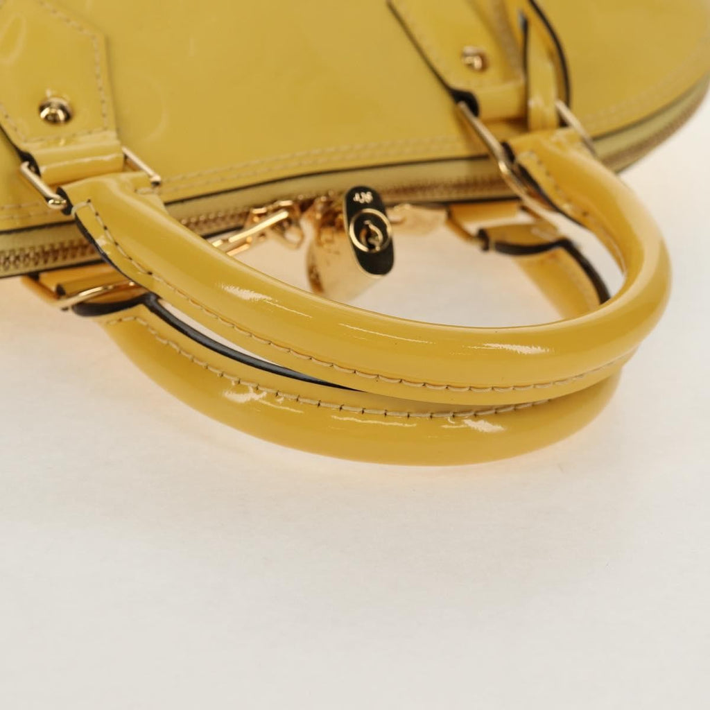 Louis Vuitton Alma Handbag Monogram Vernis Yellow Patent_Leather Handbag