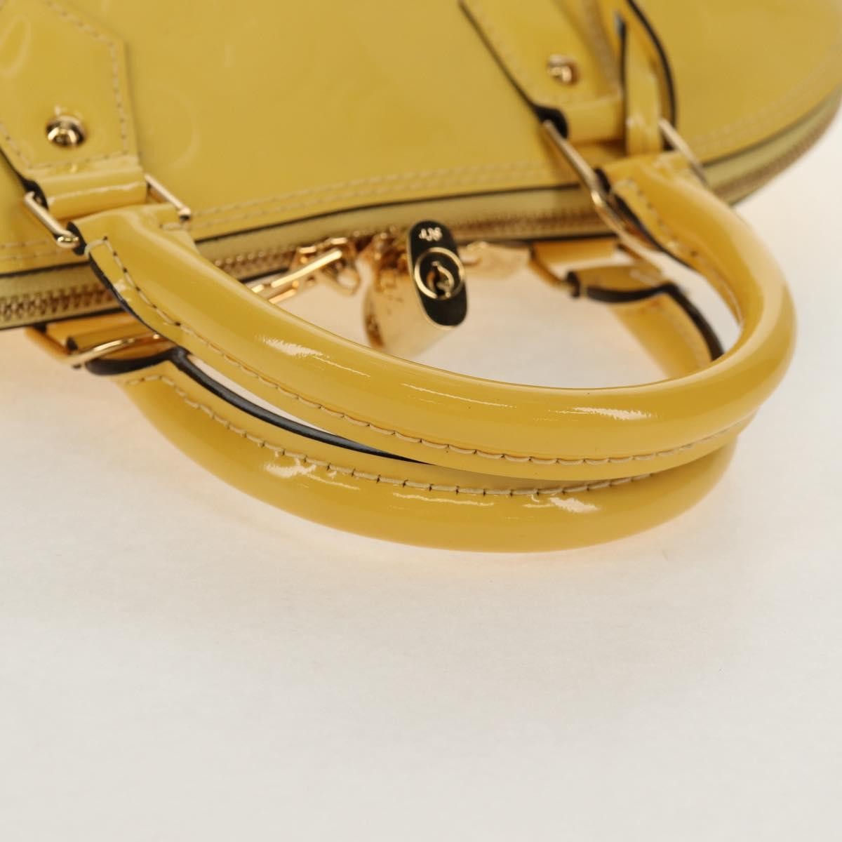 Louis Vuitton Alma Handbag Monogram Vernis Yellow Patent_Leather Handbag