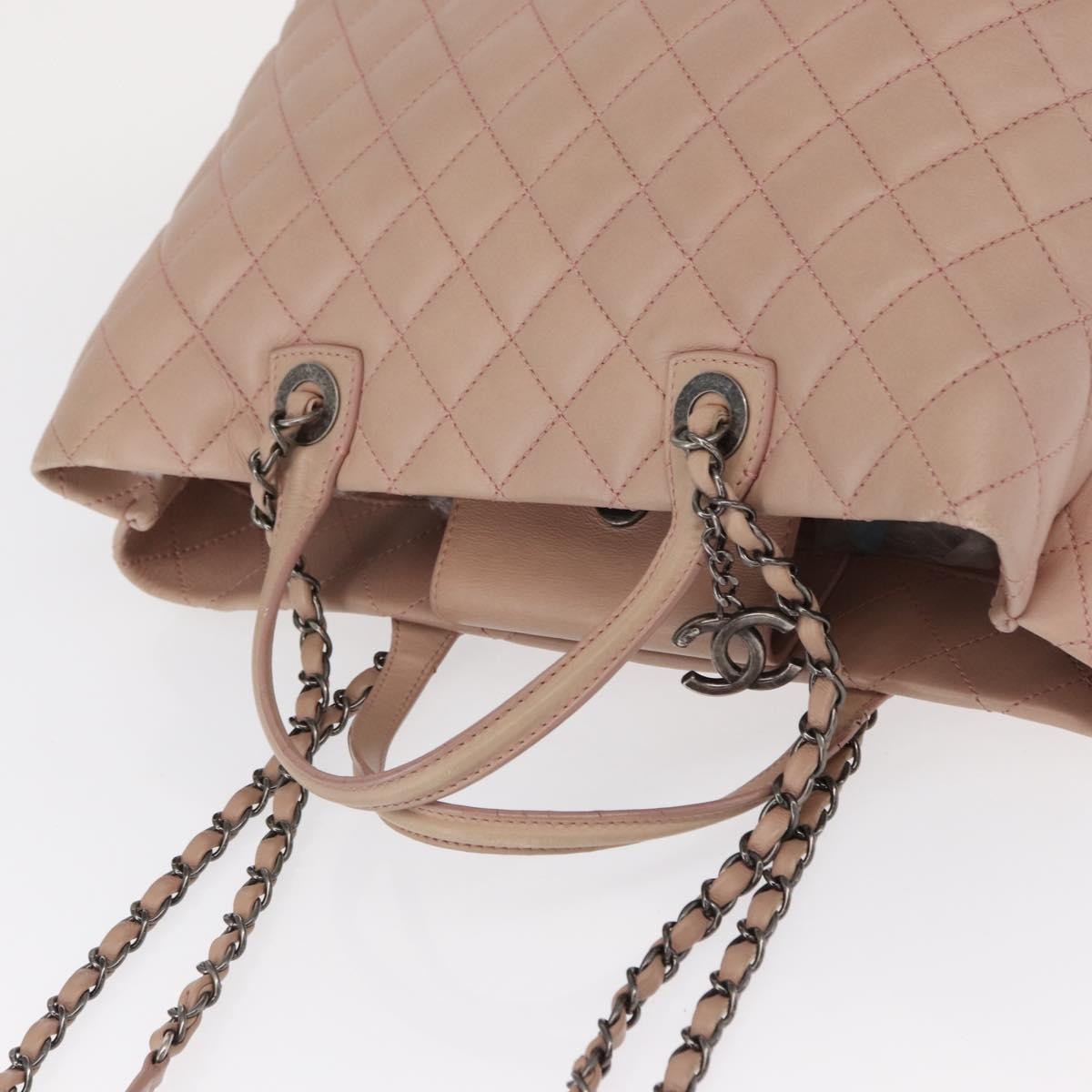 Chanel Easy Shopping Tote Quilted Calfskin Pink Leather Tote Bag Bag