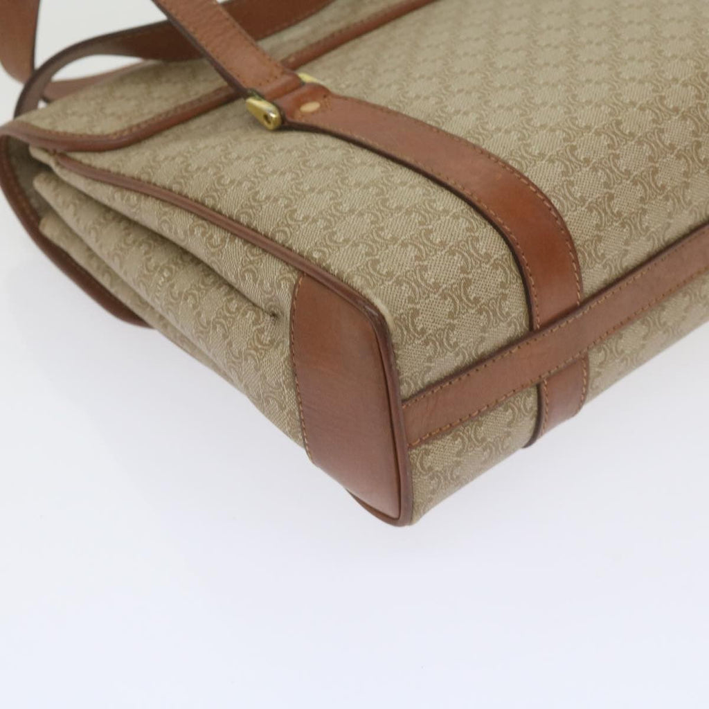Celine Vintage Macadam Handbag Canvas And Leather Beige Canvas Handbag