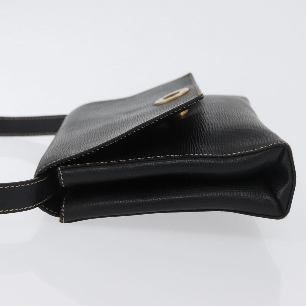 Celine Circle Logo Shoulder Bag Leather Black Leather Shoulder Bag Bag