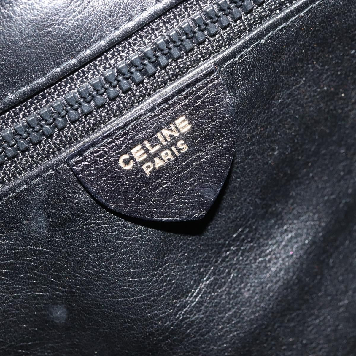 Celine Circle Logo Shoulder Bag Leather Black Leather Shoulder Bag Bag