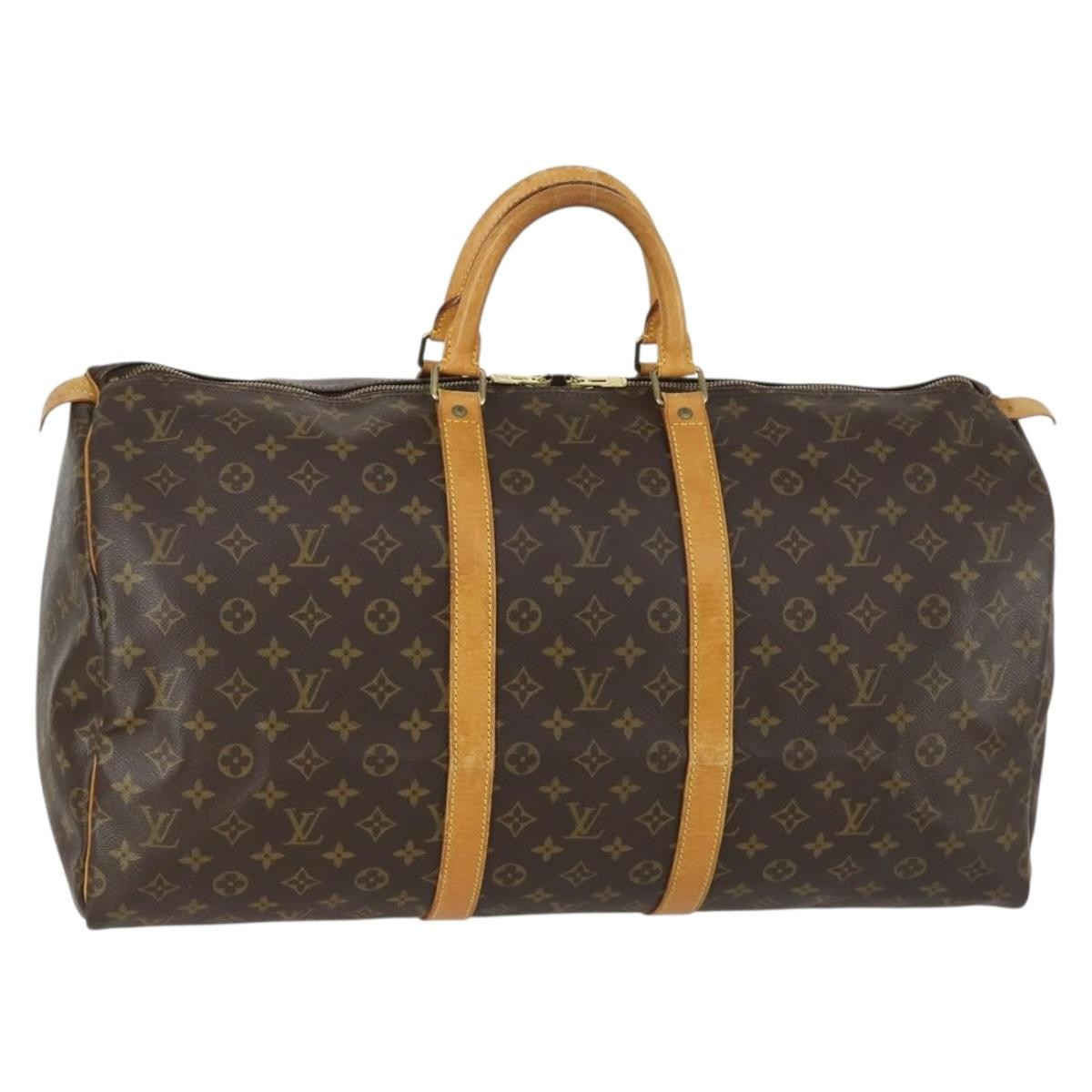 Louis Vuitton Keepall Bag Monogram Canvas Brown Canvas Travel Bag