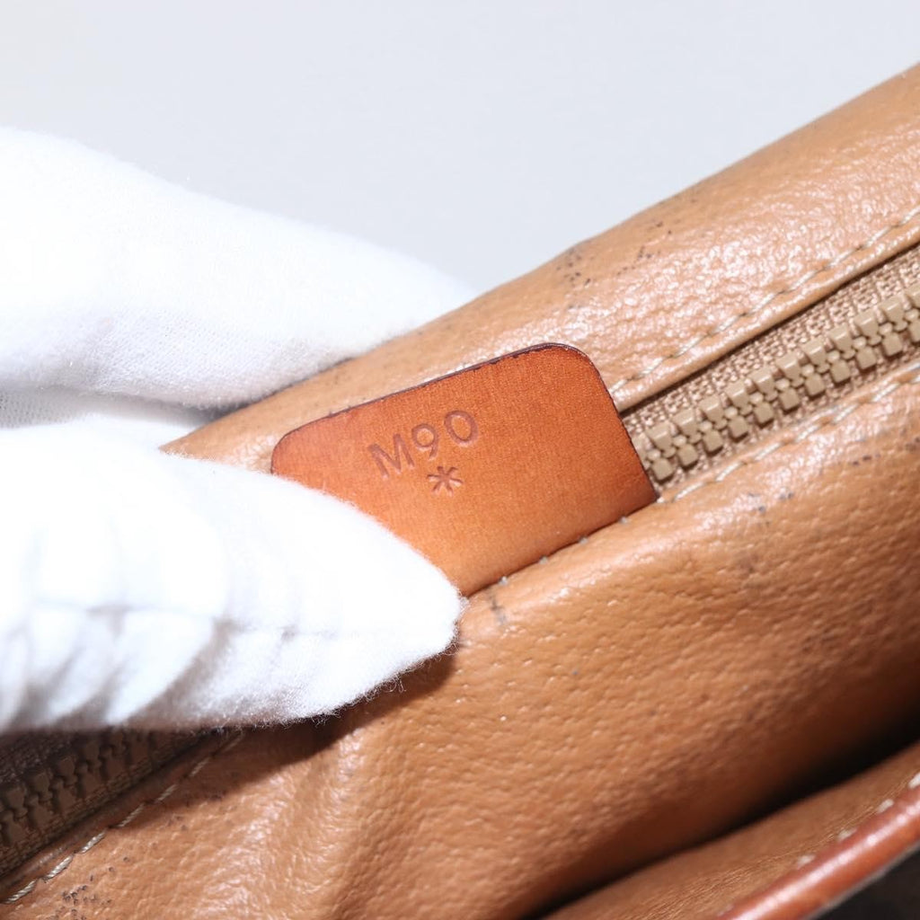 Celine Circle Logo Macadam Pouch Canvas And Leather Brown Canvas Clutche & Pouche Bag